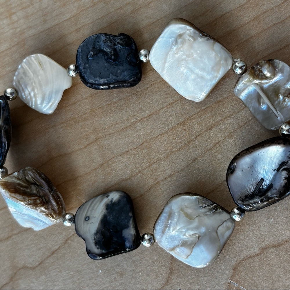 Moonlight Shell stretch bracelet/ walk along the beach/ fits 7.5 in wrist